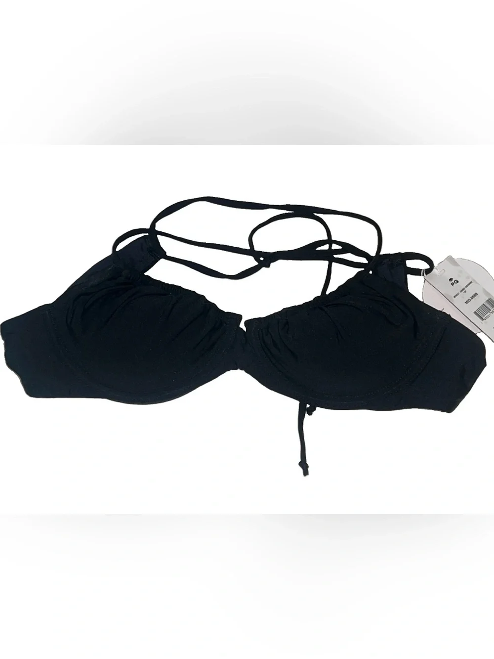 PQ swim black UNDERWIRE-BASIC RUCHED BIKINI top size M